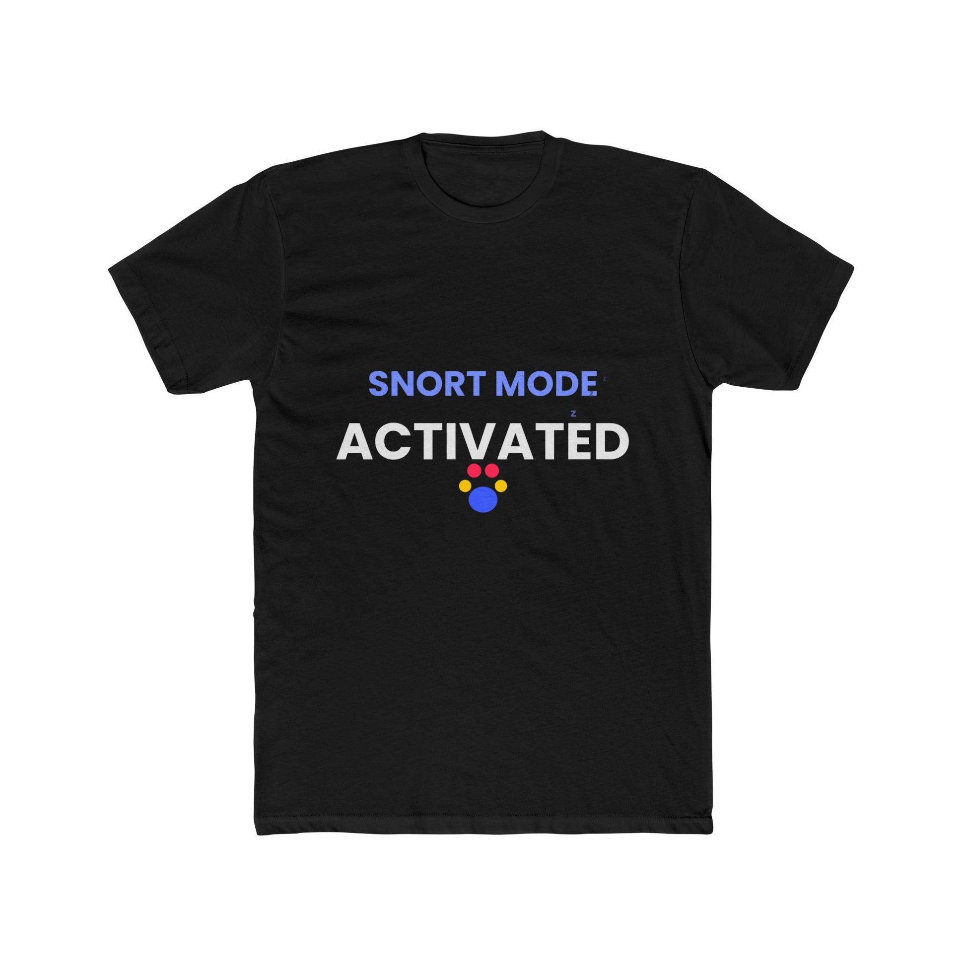 Pug funny t-shirt front - Pug - Snort Mode Activated - black