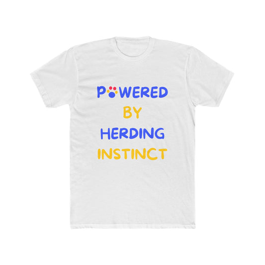 Australian Shepherd funny t-shirt front - Australian Shepherd - Powered By Herding Instinct - black