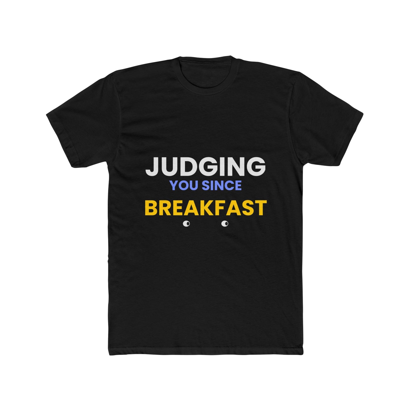 Cat funny t-shirt front - Siamese Cat - Judging You Since Breakfast - black