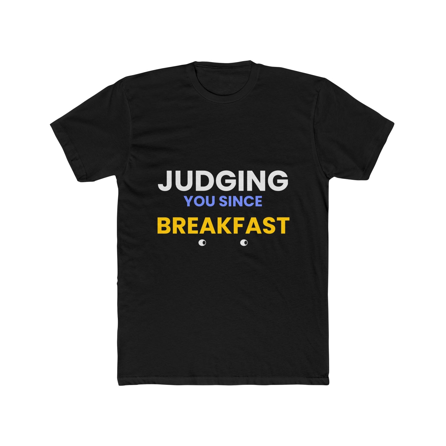 Cat funny t-shirt front - Siamese Cat - Judging You Since Breakfast - black