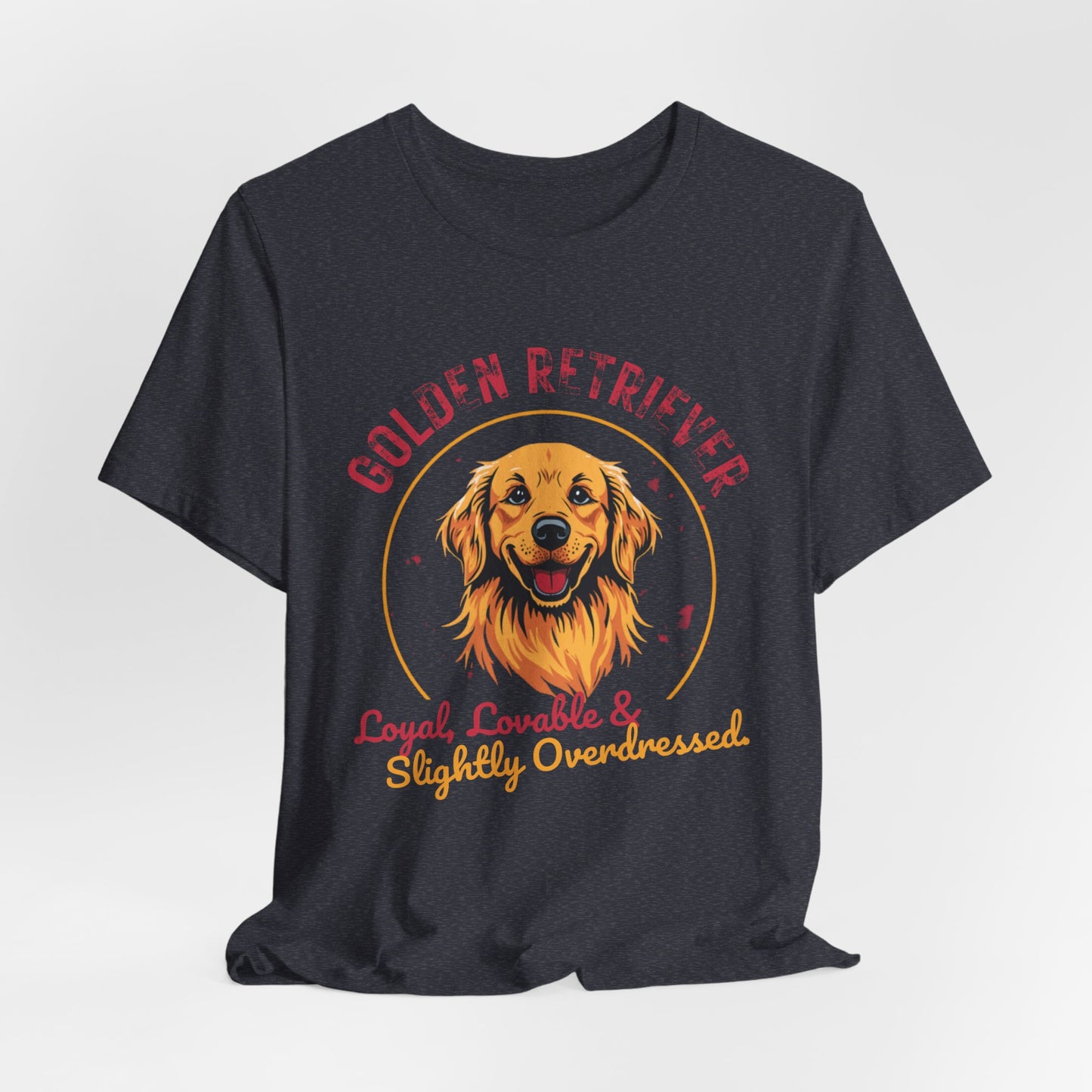 Golden Retriever funny t-shirt variant 61 - Golden Retriever Funny T-Shirt - Loyal Lovable & Slightly Overdressed - black