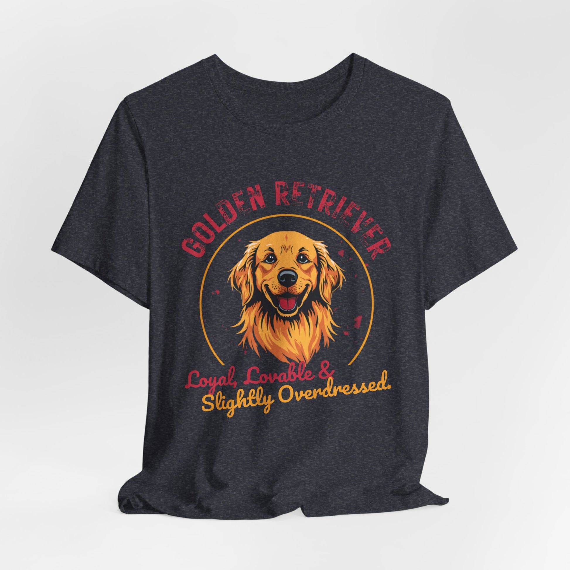 Golden Retriever funny t-shirt variant 61 - Golden Retriever Funny T-Shirt - Loyal Lovable & Slightly Overdressed - black