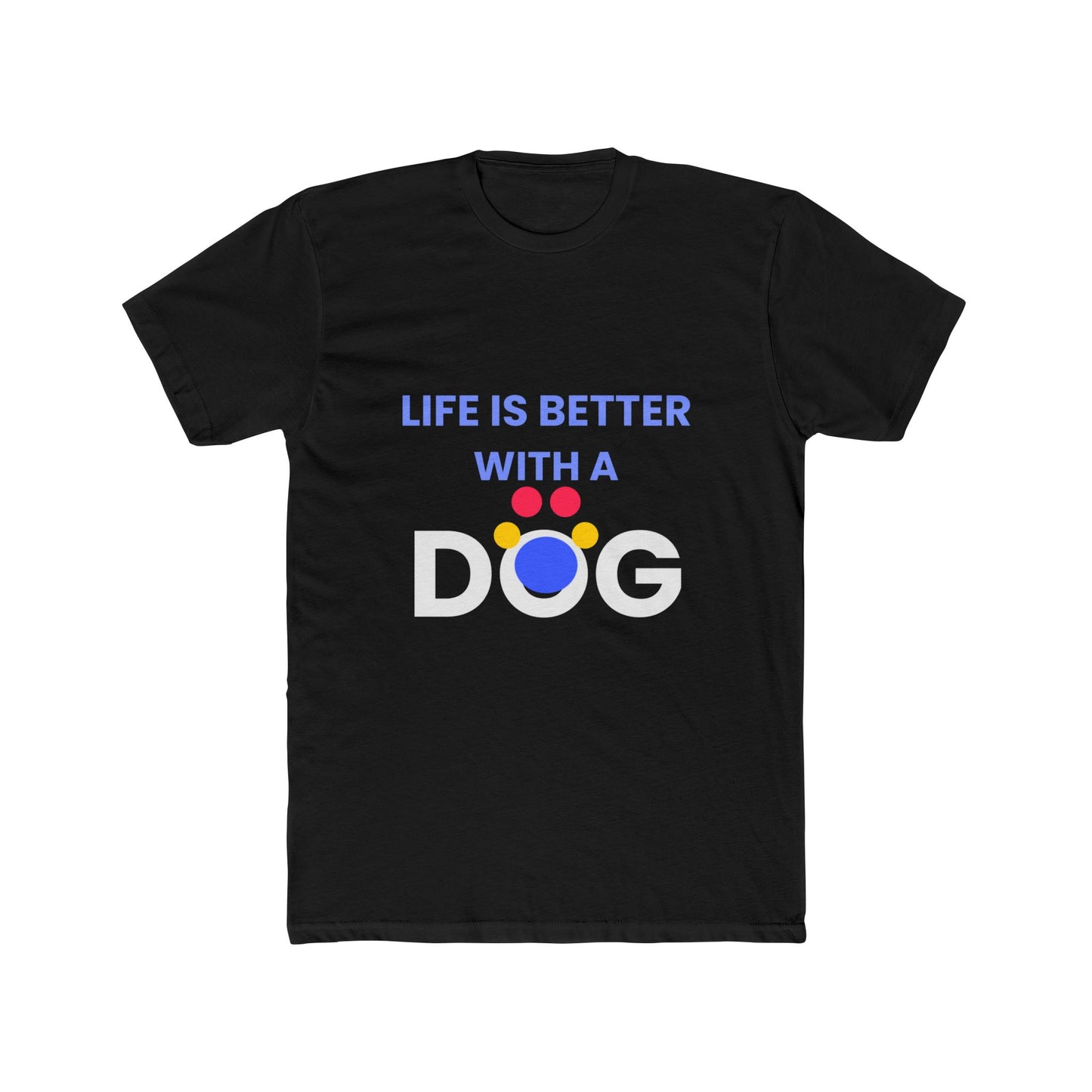 Golden Retriever funny t-shirt front - Golden Retriever - Life Is Better With A Dog - black