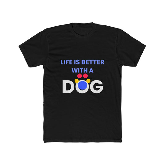 Golden Retriever funny t-shirt front - Golden Retriever - Life Is Better With A Dog - black