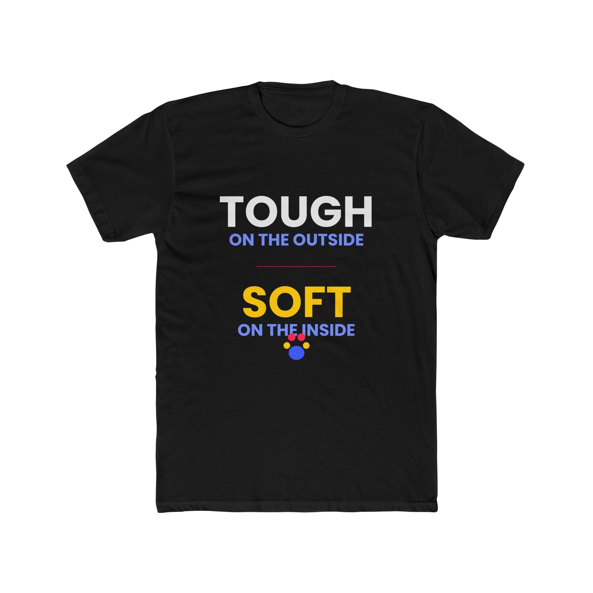 Bulldog funny t-shirt front - Bulldog - Tough On The Outside / Soft On The Inside - black