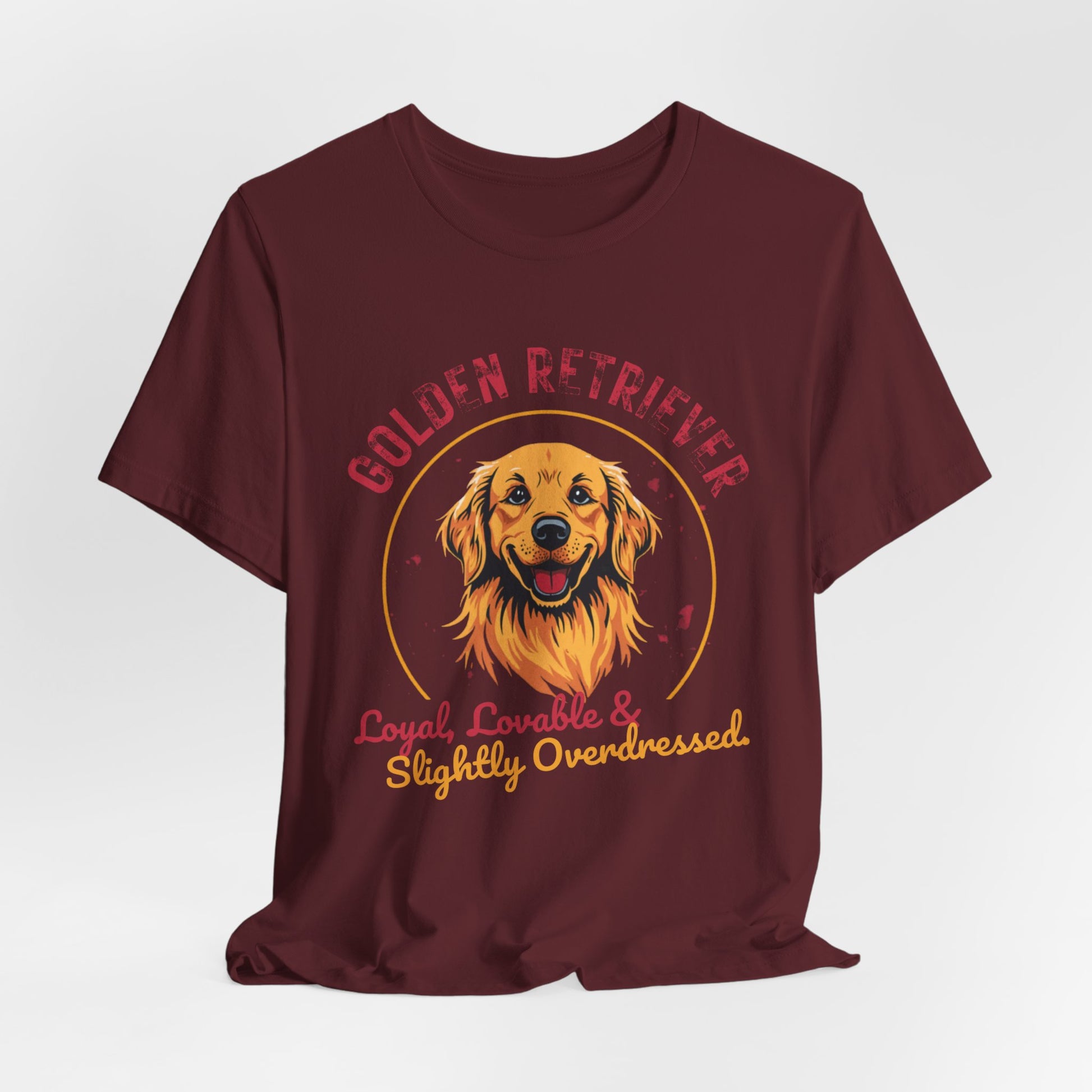 Golden Retriever funny t-shirt variant 73 - Golden Retriever Funny T-Shirt - Loyal Lovable & Slightly Overdressed - black