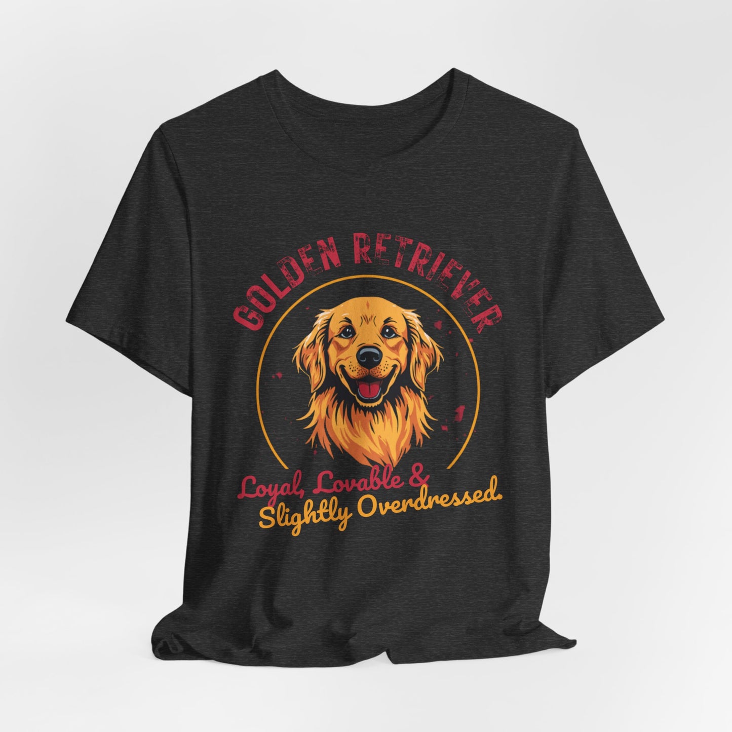 Golden Retriever funny t-shirt variant 58 - Golden Retriever Funny T-Shirt - Loyal Lovable & Slightly Overdressed - black