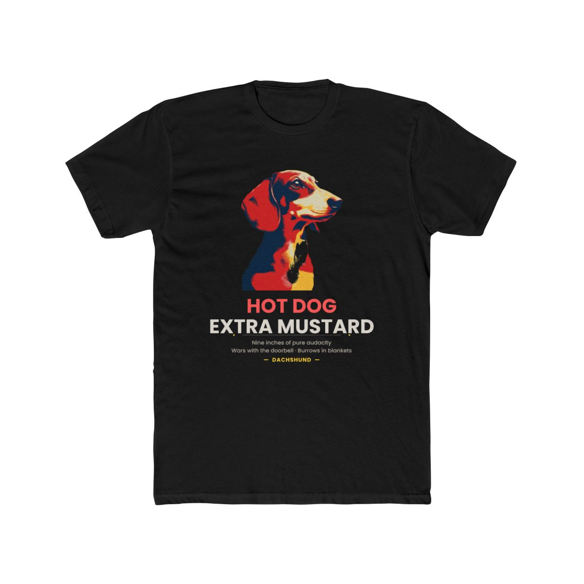 Dachshund - Hot Dog Extra Mustard — illustrated front mockup