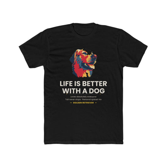 Golden Retriever - Life Is Better With A Dog — illustrated front mockup