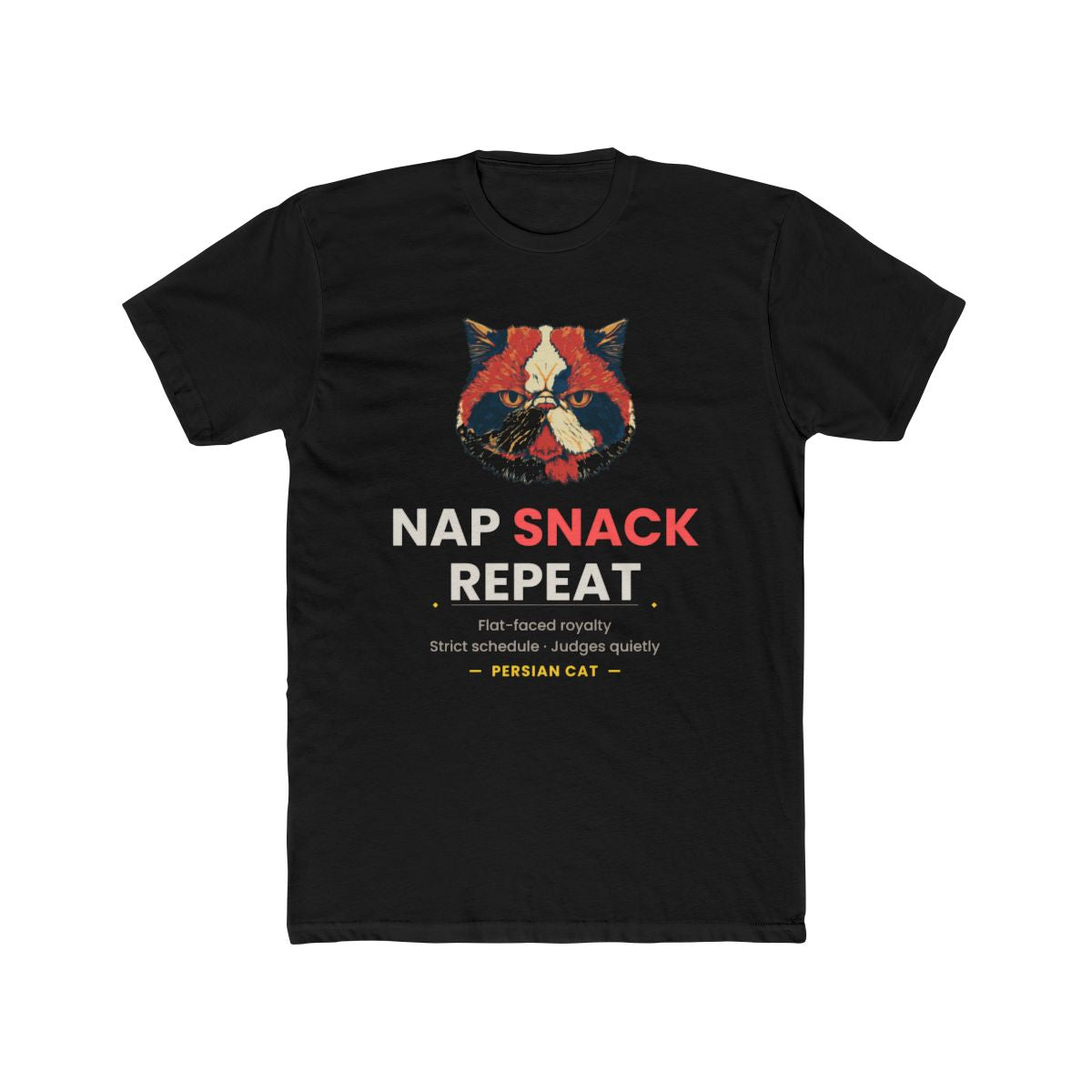 Persian Cat - Nap Snack Repeat — illustrated front mockup