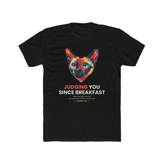 Siamese Cat - Judging You Since Breakfast — illustrated front mockup