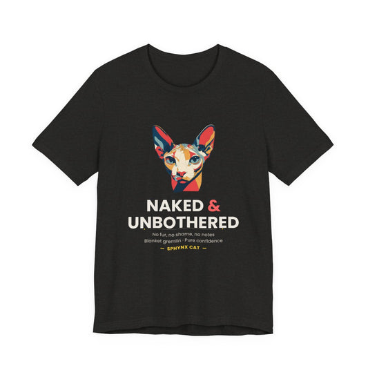 Sphynx Cat - Naked & Unbothered — illustrated front mockup